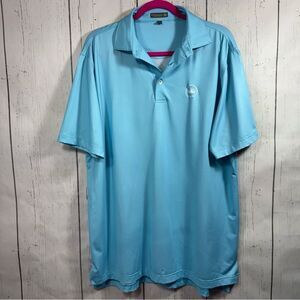 Peter Millar Summer Comfort Crown Logo Embroidered Mens Blue Polo Shirt Golf